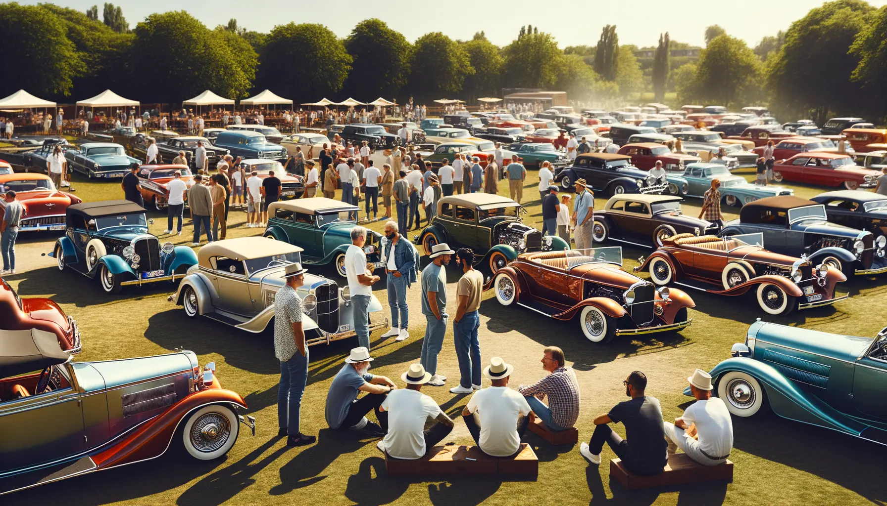 Auto-Klassiker Treffen von Enthusiasten und klassischen Wagen in Deutschland