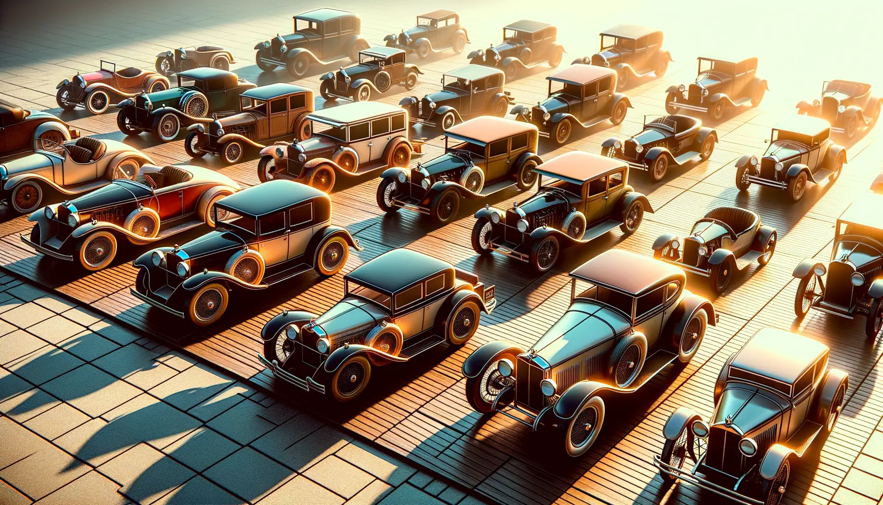 Auto-Klassiker Sammlung klassischer Wagen in natürlicher Umgebung