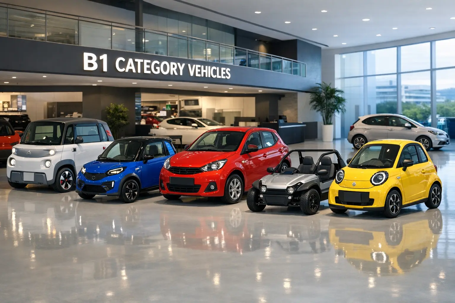 Verschiedene Fahrzeugtypen der Führerscheinklassen B1