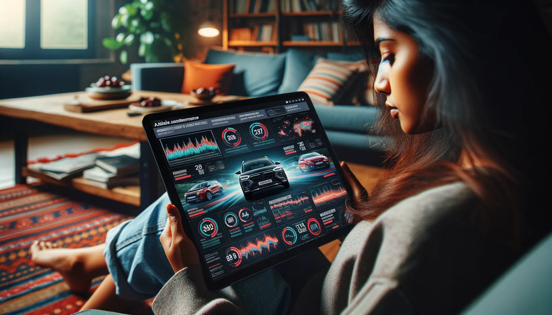 Kfz-Magazin mit Fahrzeug-Testbericht und Marktübersicht auf einem Tablet