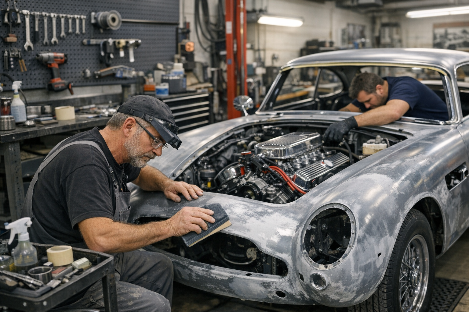 Professionelle Restaurierung klassischer Autos in Fachwerkstatt