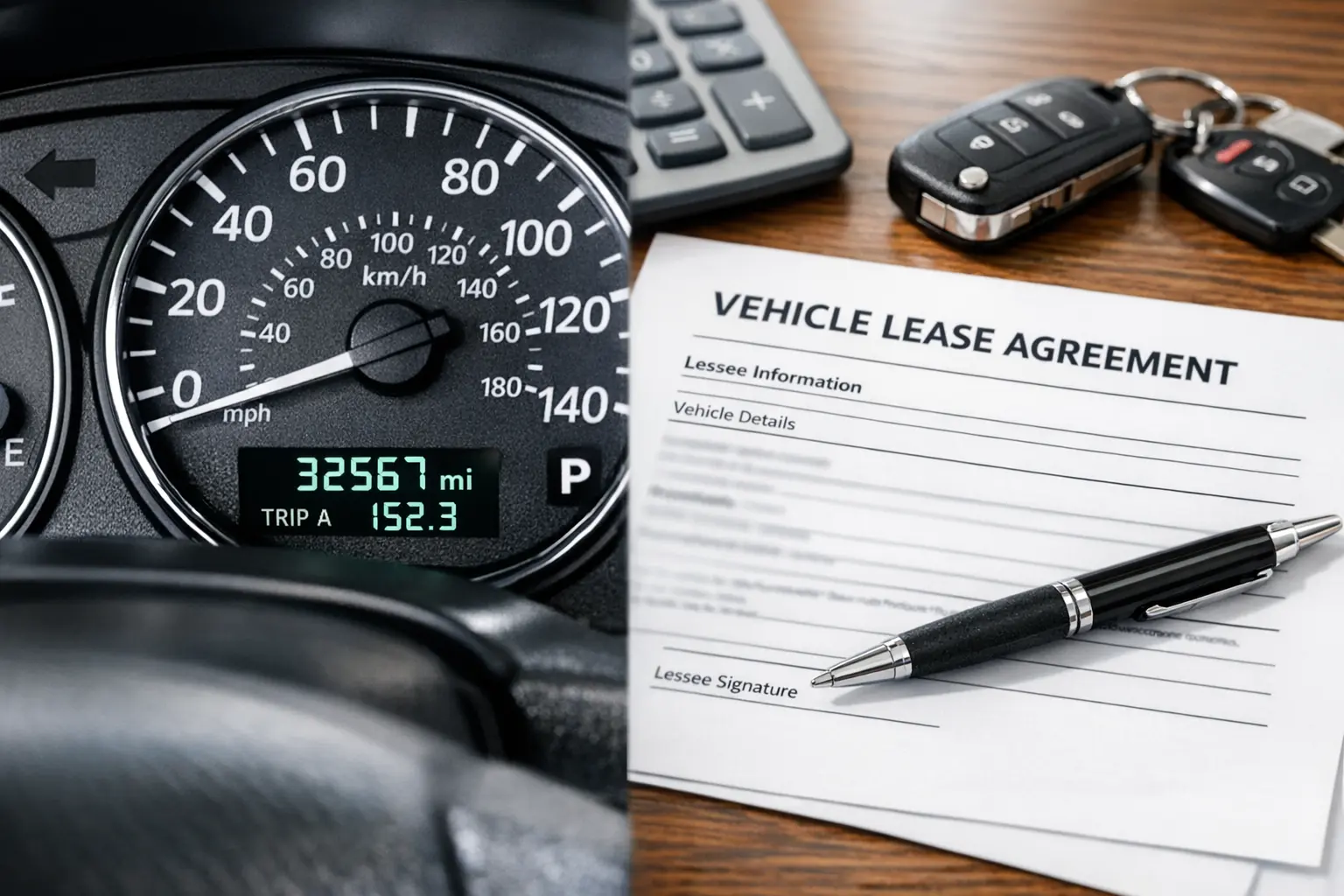 Tachometer und Leasingvertrag für Mehrkilometer Berechnung