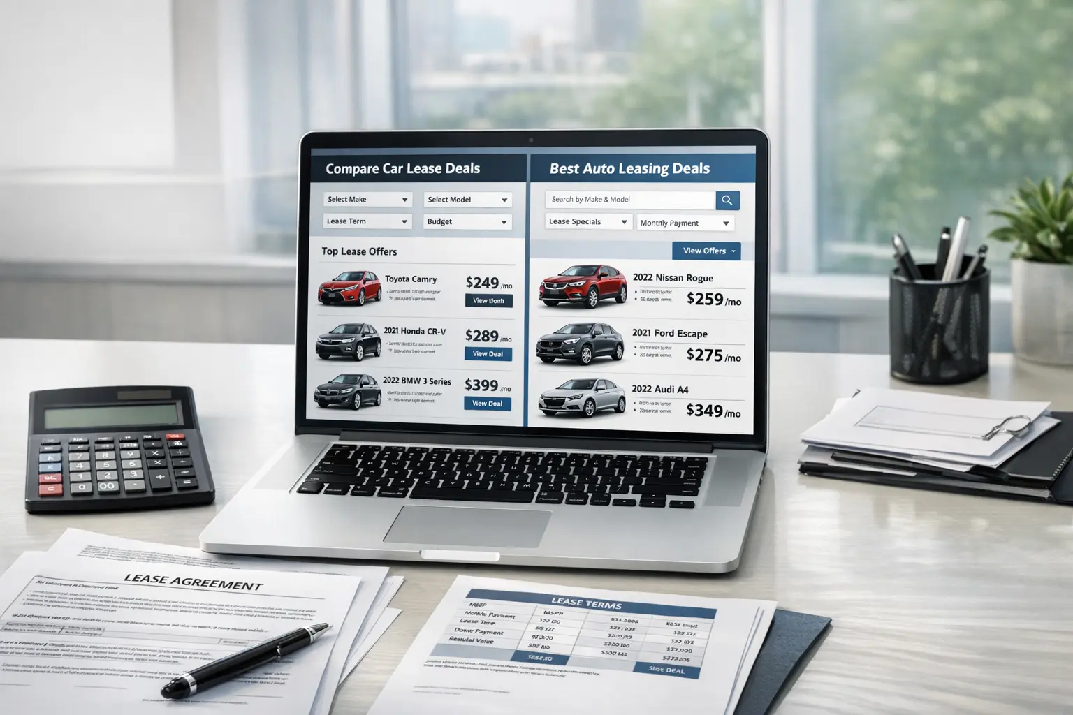 Nullleasing 2026: Ohne Anzahlung zum neuen Auto 2 Laptop mit Nullleasing Vergleichsportalen und Taschenrechner