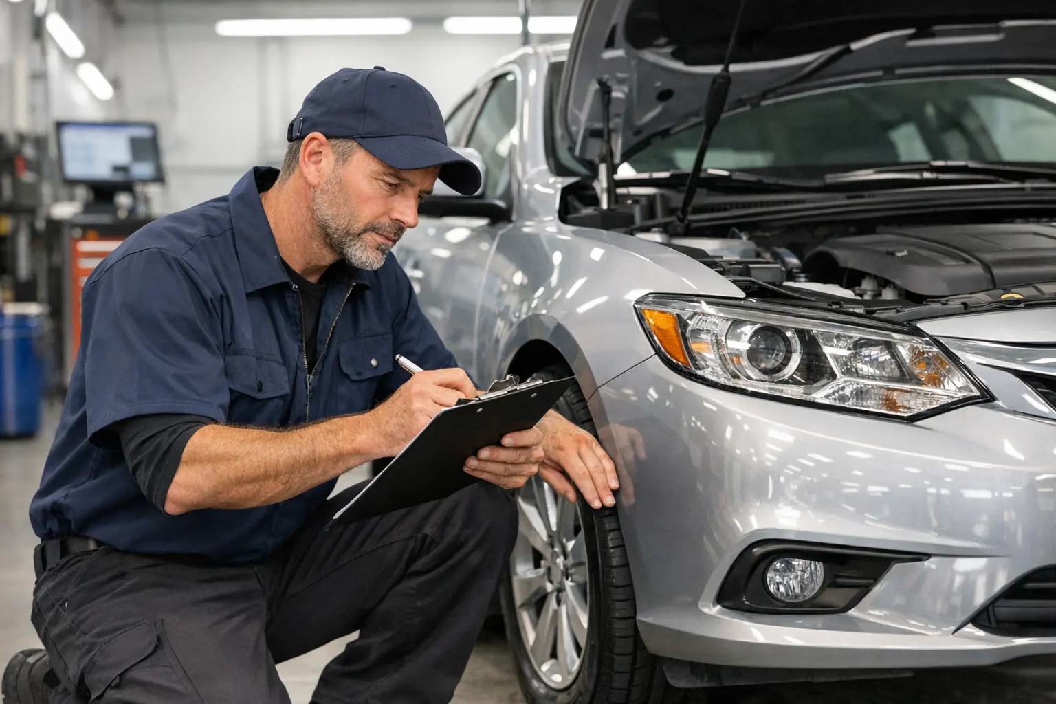 Nullleasing 2026: Ohne Anzahlung zum neuen Auto 3 Gutachter prüft Auto bei Nullleasing Rückgabe auf Schäden