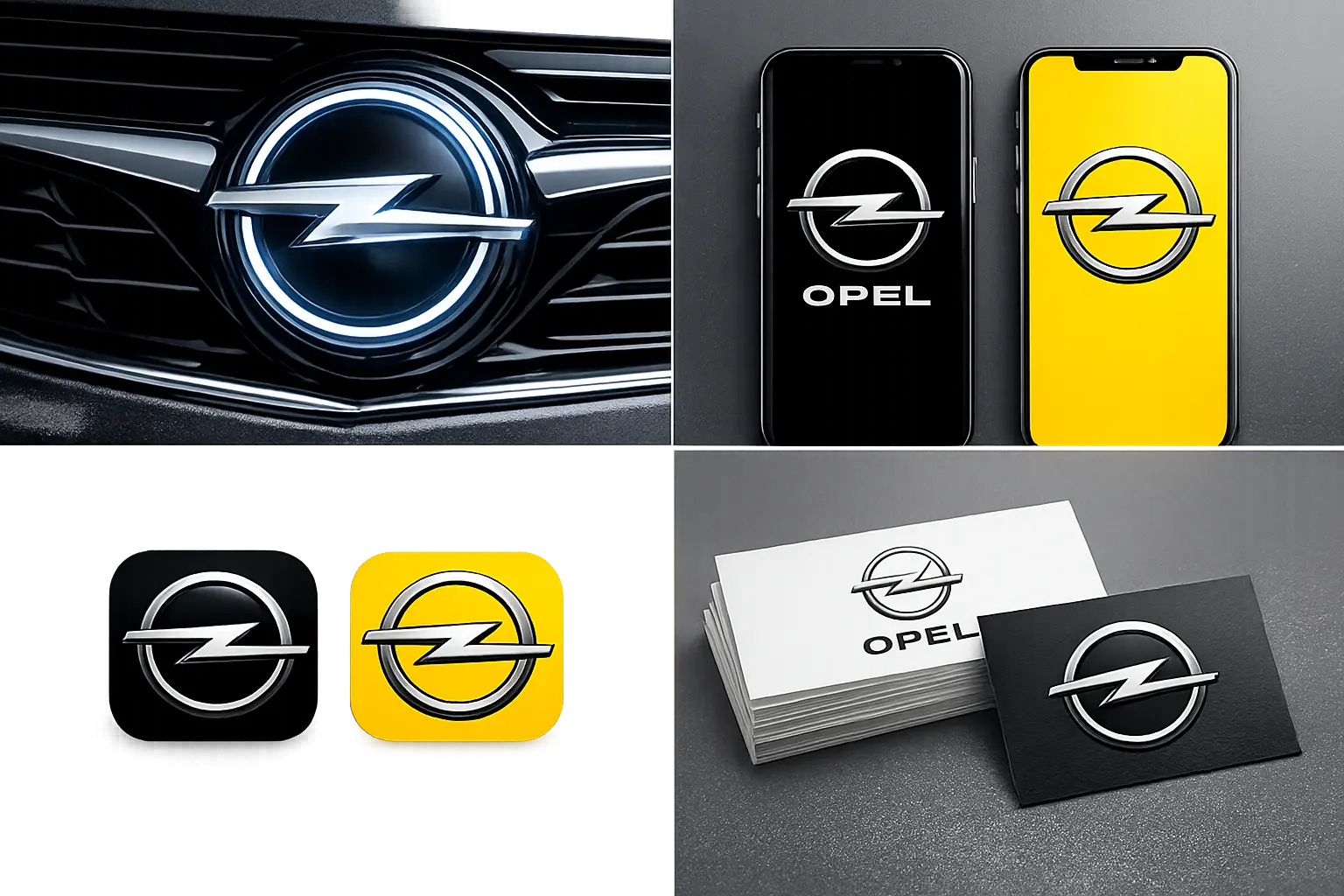 Opel Logo Varianten Marketing Digital beleuchtetes Logo
