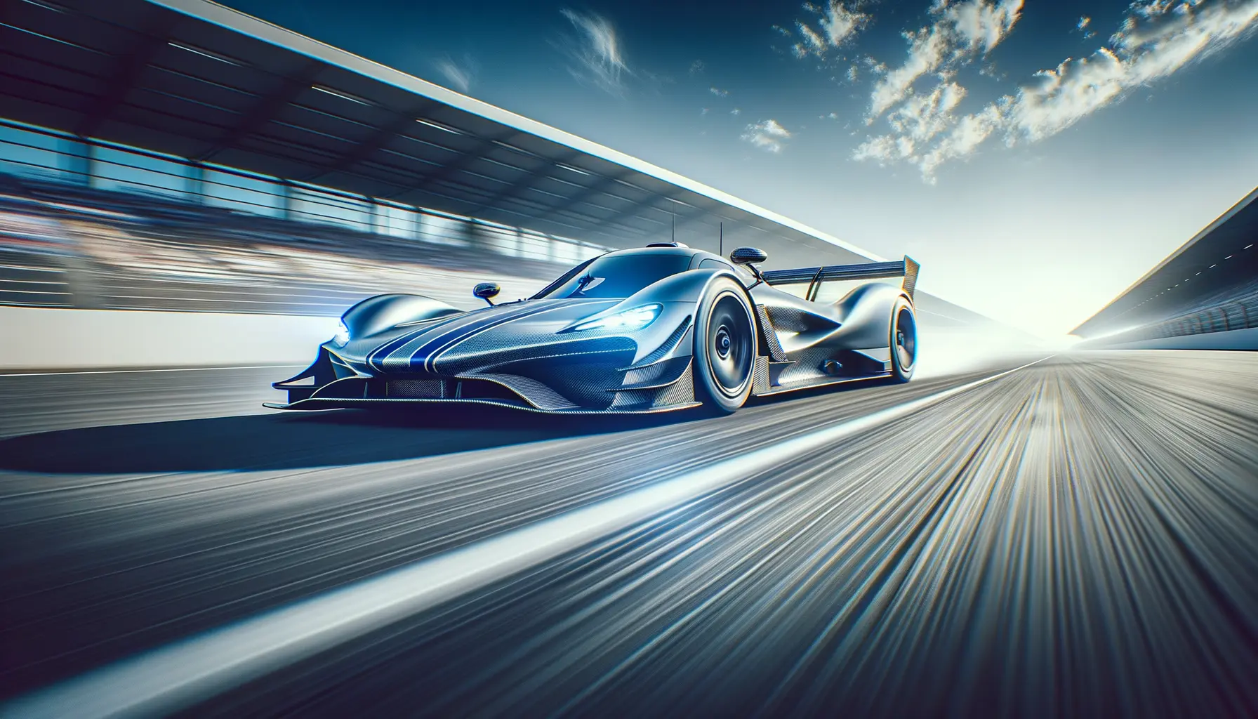 Rennsportauto auf Rennstrecke mit aerodynamischem Design 2026